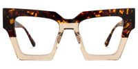 Eleora - Square Brown/Tortoise Eyeglasses | Vooglam Angle View