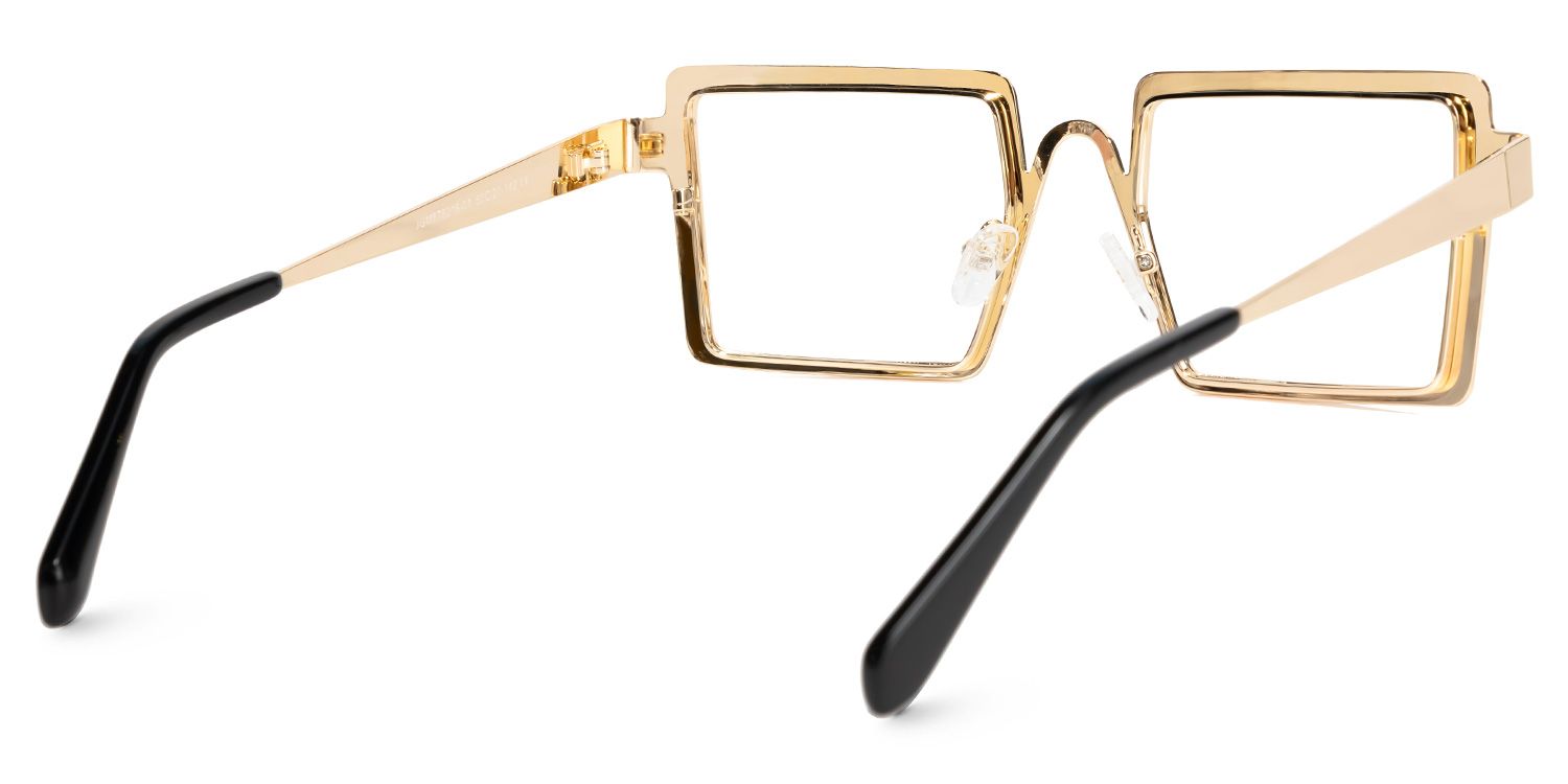 Cairbre - Refined Rectangle Gold Eyeglasses | Vooglam Side View