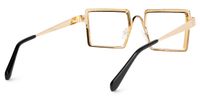 Cairbre - Refined Rectangle Gold Eyeglasses | Vooglam Side View