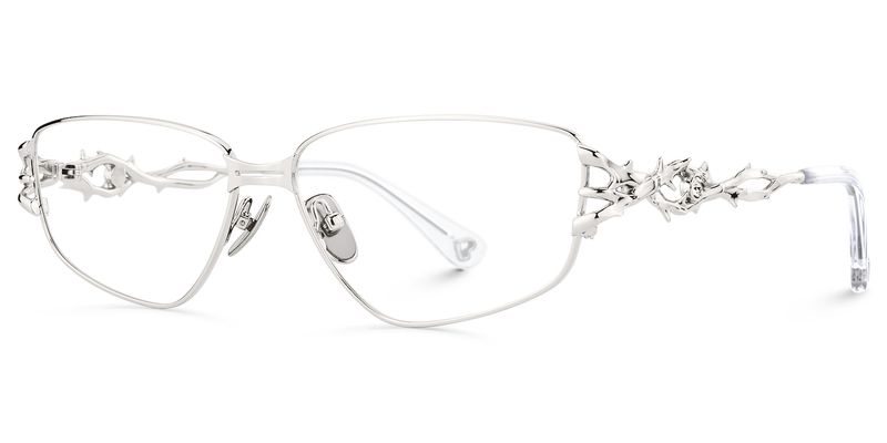 Spine - Geometric Silver Eyeglasses