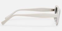Phantom - Oval White Sunglasses | Vooglam Side View