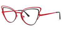 Elki - Cat Eye Red Eyeglasses | Vooglam Front View