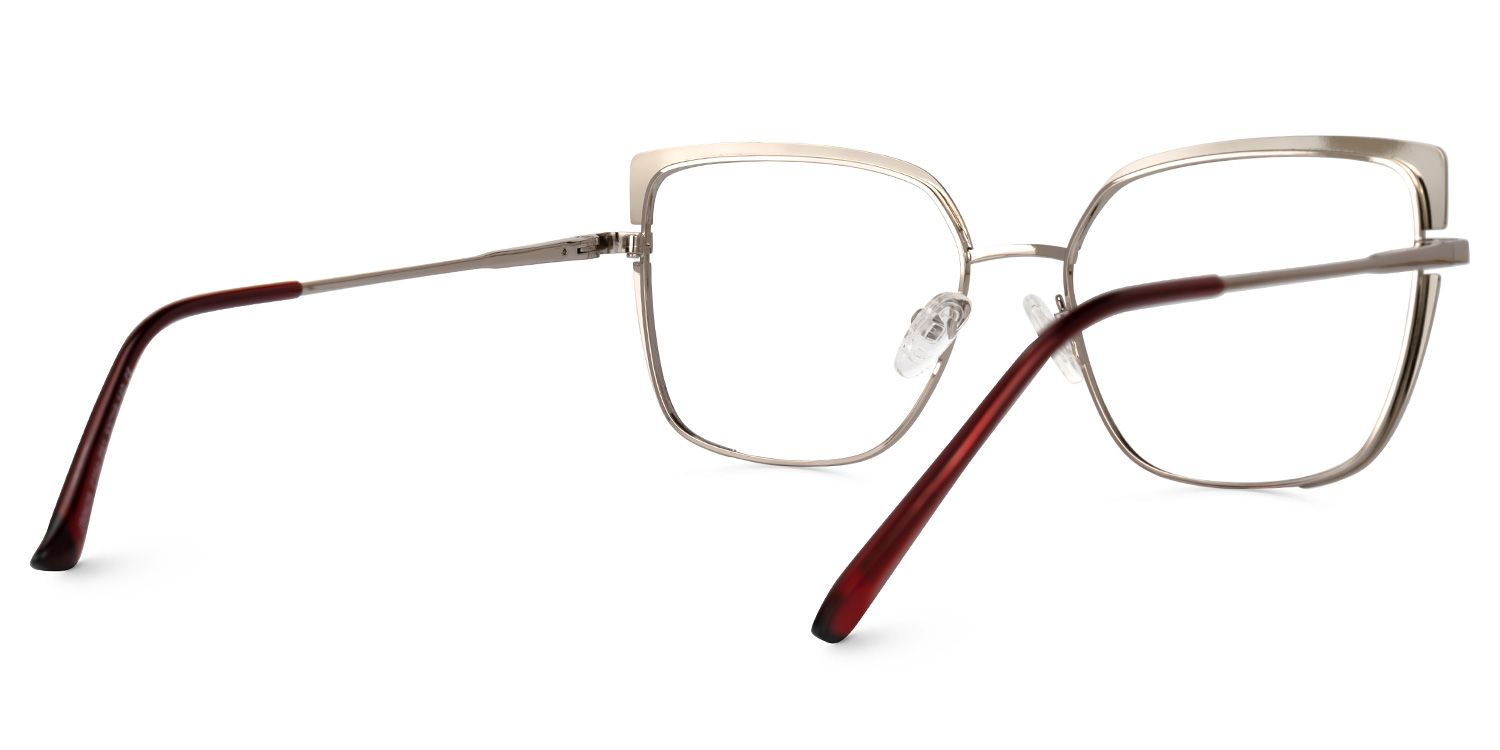 Deandre - Square Black/Red Eyeglasses | Vooglam Side View