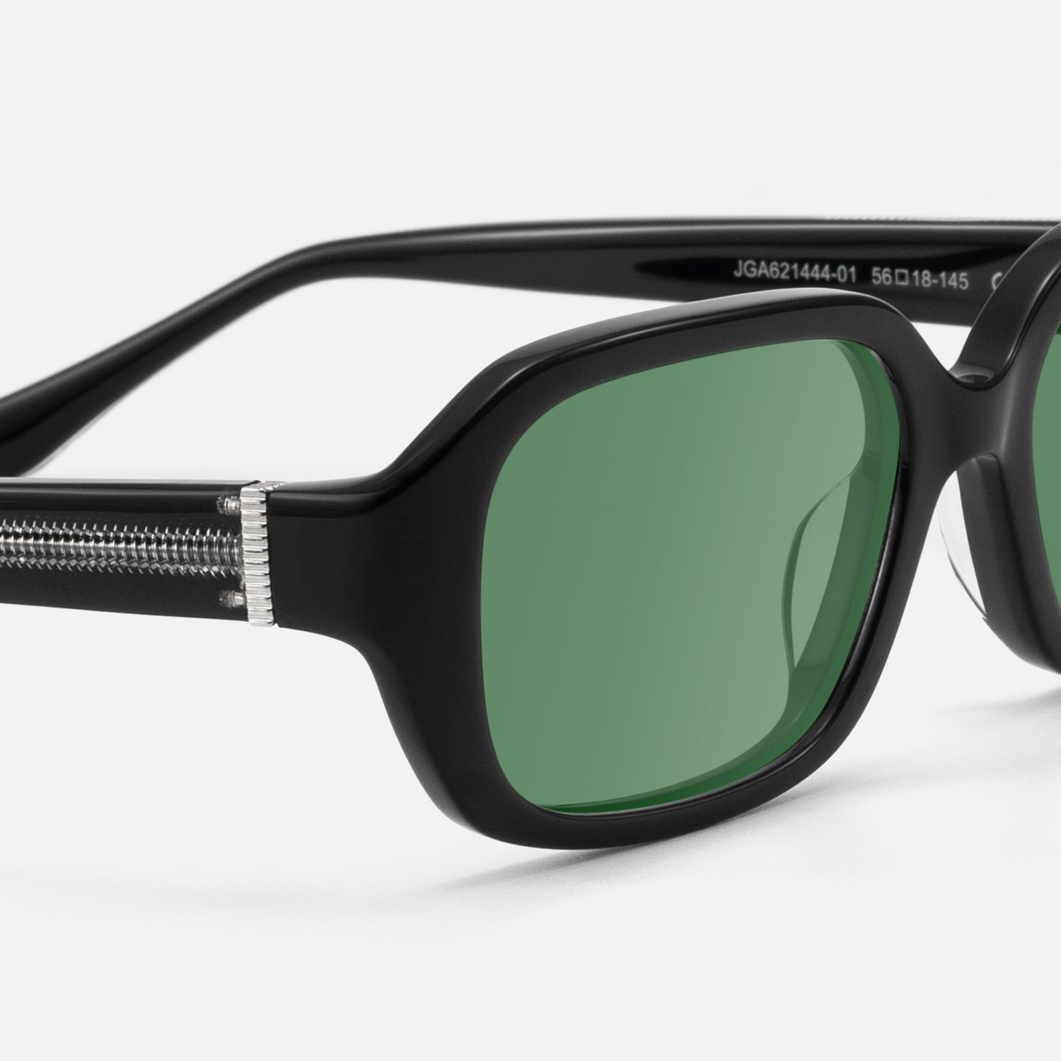 Mies - Industrial Black Green Tinted Sunglasses | Vooglam Design Details