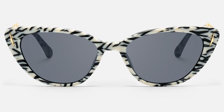 As If - Gold Spike Zebra Print Sunglasses by Vooglam
