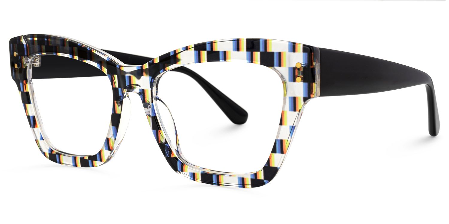 Vanna - Rectangle Pattern Eyeglasses | Vooglam Front View