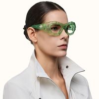The Geologist - Geometric Green Eyeglasses | Vooglam On Model 3