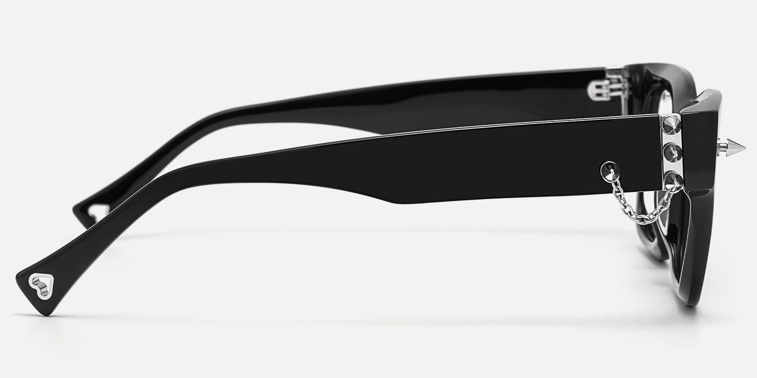 Stud - Rock Stud Black Acetate Glasses | Vooglam Side View