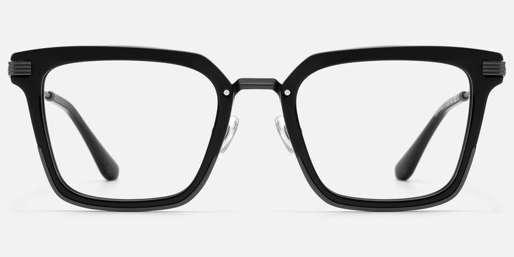 Kassel - Matte Gunmetal Modular Square Glasses | Vooglam