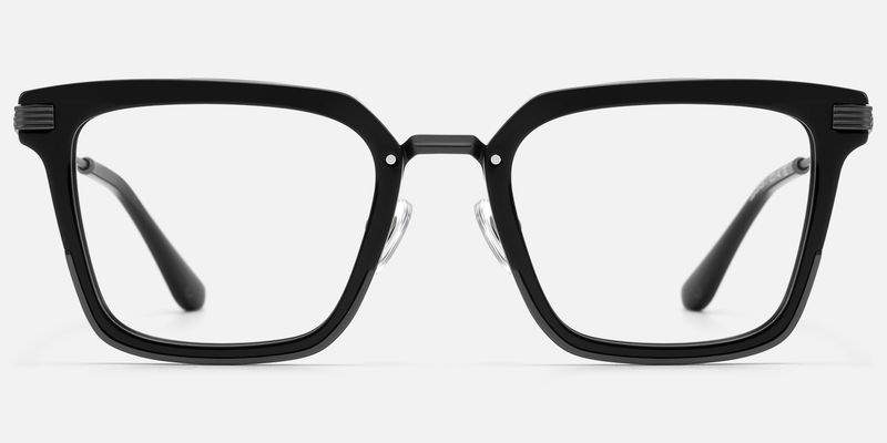 Kassel - Matte Gunmetal Modular Square Glasses | Vooglam