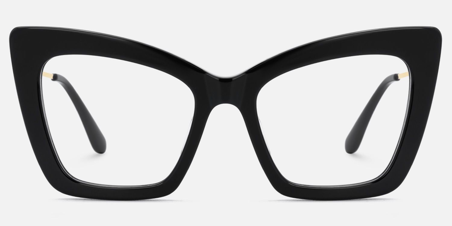 Lacretia - Butterfly Black Eyeglasses | Vooglam Angle View