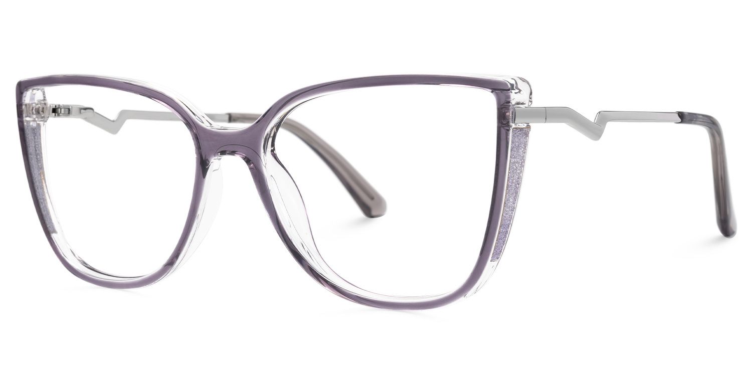 Faithan - Cat Eye Purple Eyeglasses | Vooglam Front View