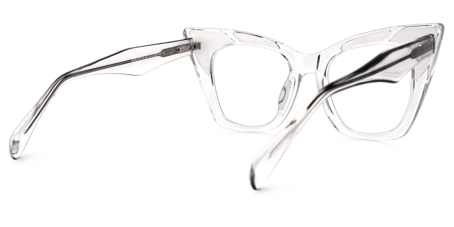 Aelius - Cat Eye Crystal Eyeglasses by Vooglam - Side View