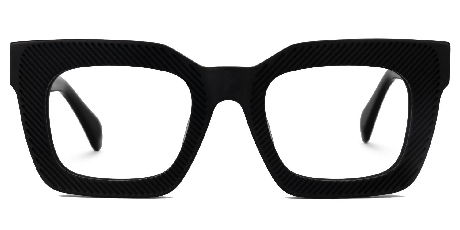 Delgado - Rectangle Black Eyeglasses | Vooglam Angle View