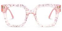 Najwa - Square Pink Eyeglasses | Vooglam Angle View