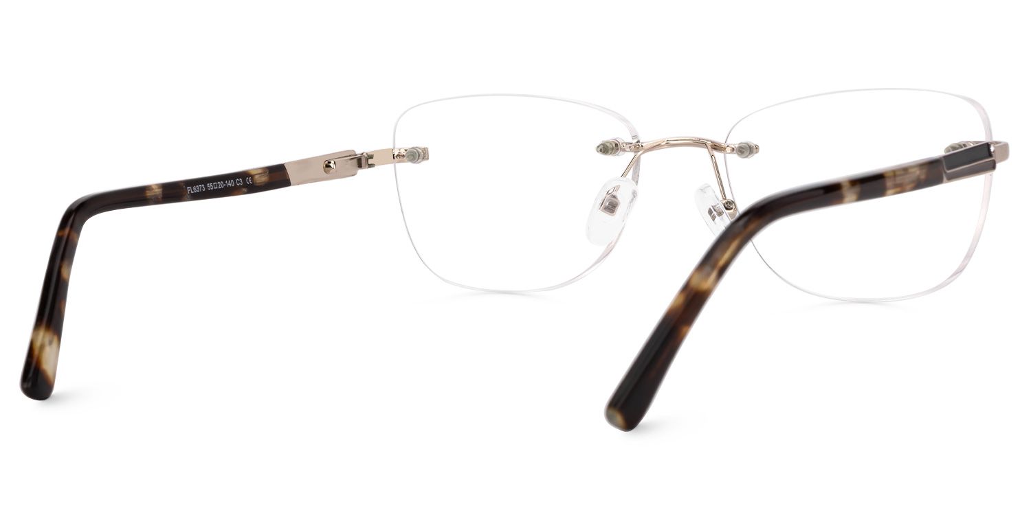 Famke - Rectangle Gold Eyeglasses product detail 3