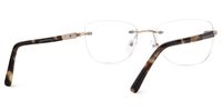 Famke - Rectangle Gold Eyeglasses | Vooglam Side View