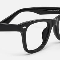 Nadia - Sleek Rectangle Black Eyeglasses | Vooglam Design Details