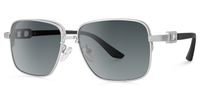 Jadiel - Square Silver Sunglasses | Vooglam Front View