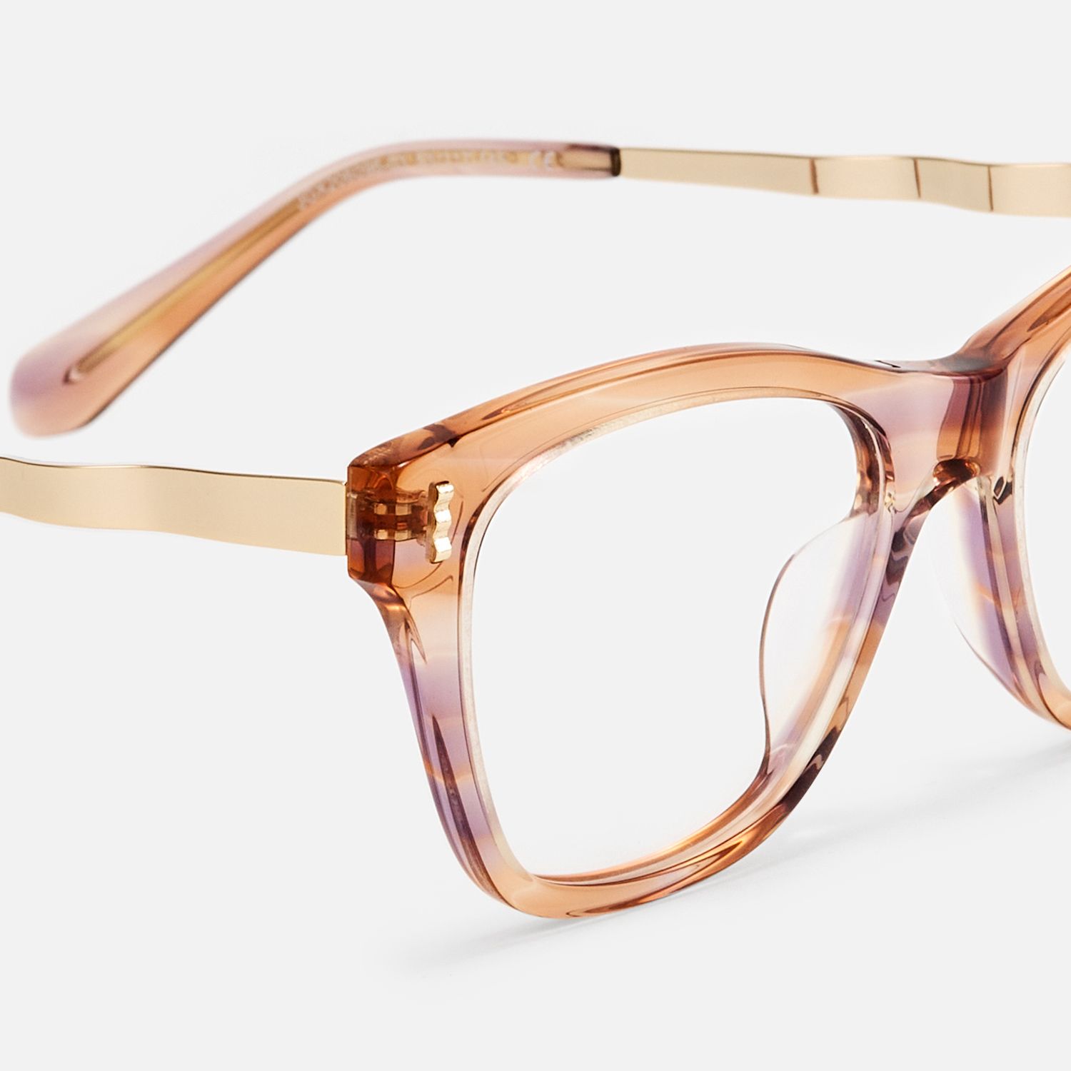 Hype - Square Champagne Eyeglasses | Vooglam Design Details