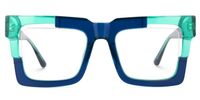 Eliora - Square Blue Eyeglasses | Vooglam Angle View