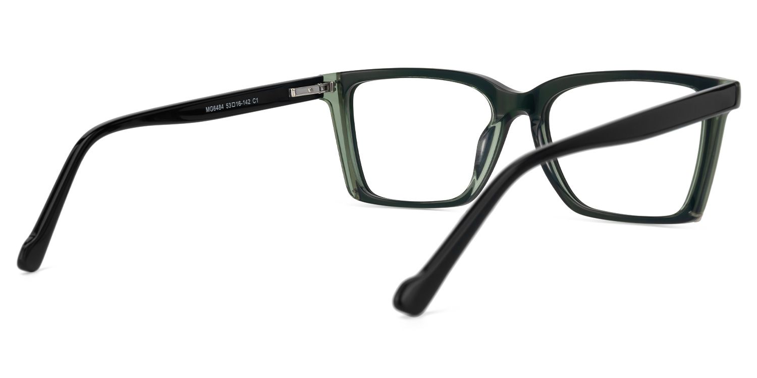 Fabunni - Rectangle Green Eyeglasses Side View