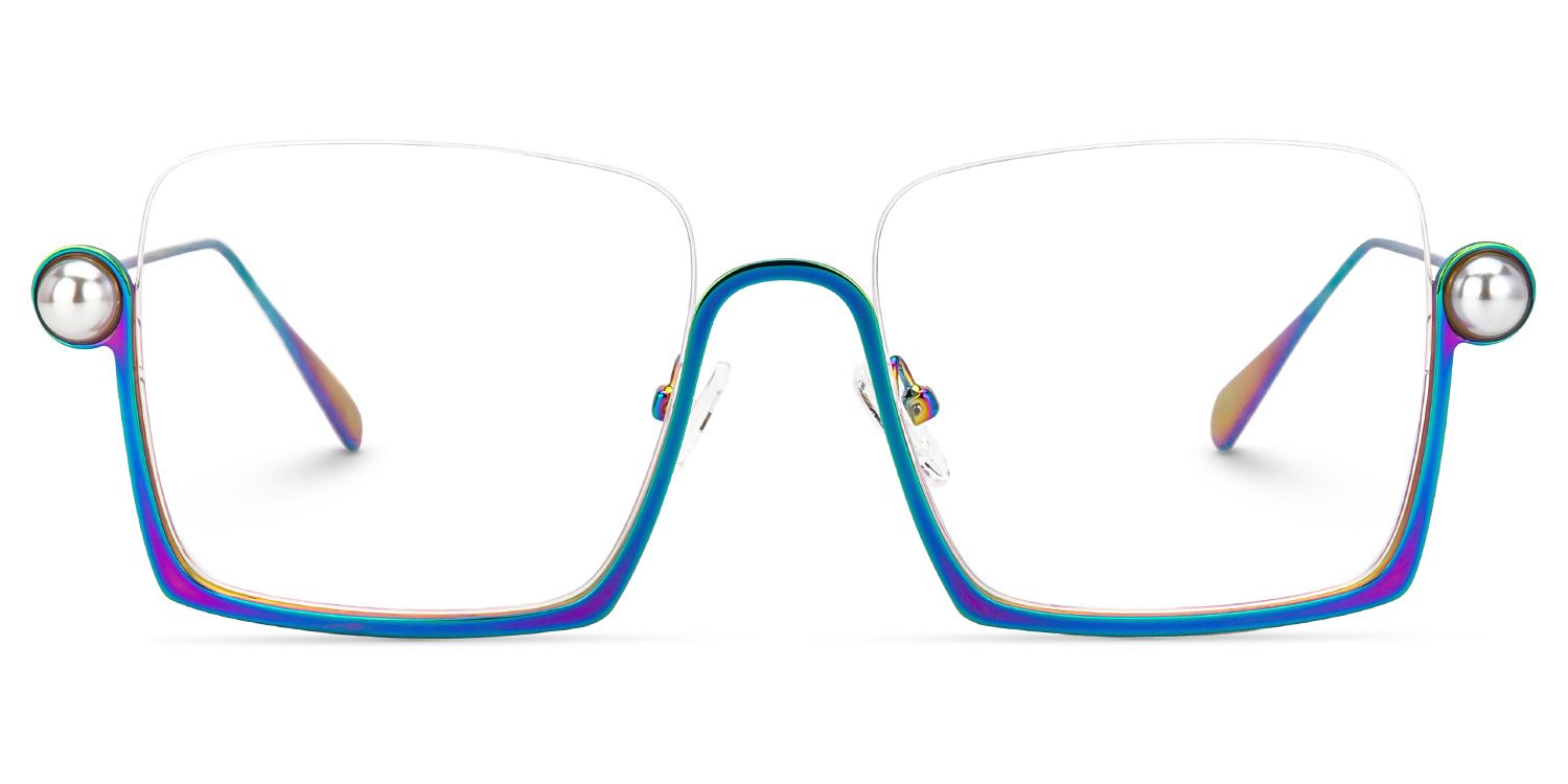 Fenella - Square Multicolor Eyeglasses | Vooglam Angle View