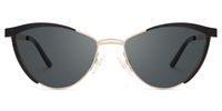 Sydney Black Cat Sunglasses Frames with Gold Accents │Vooglam Angle View