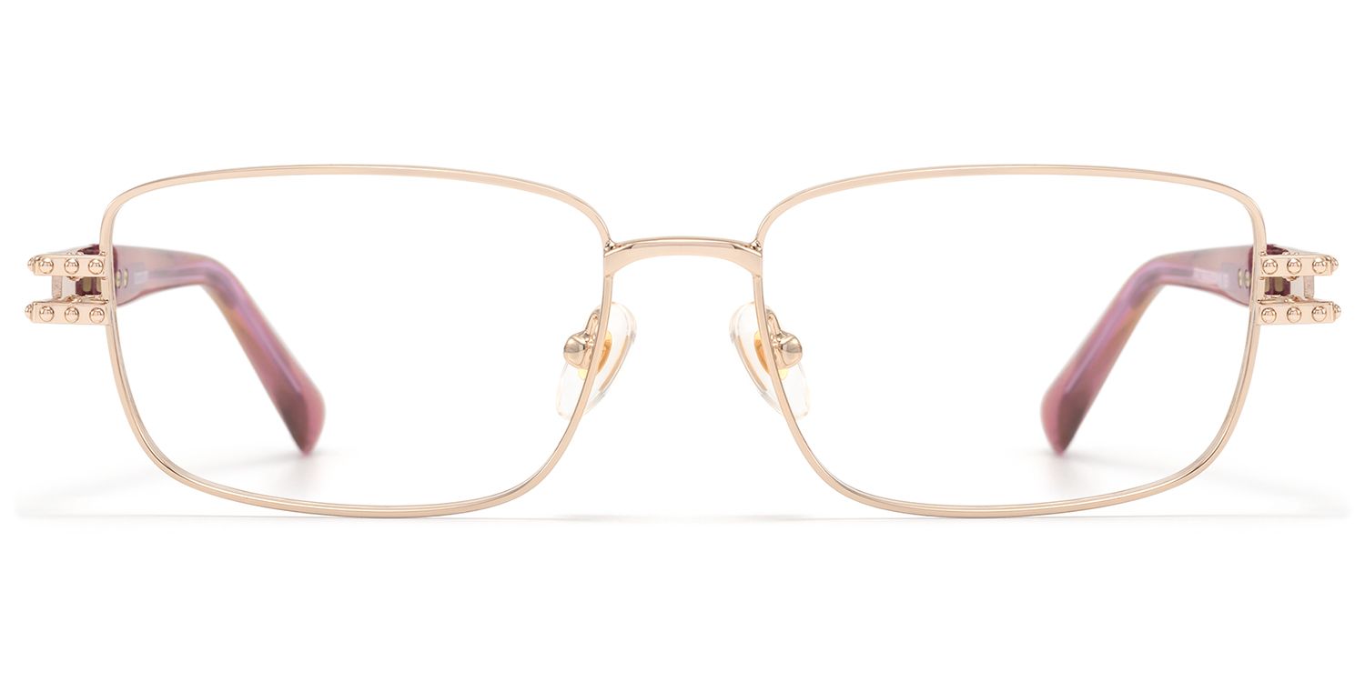 Veyra - Pink Gold Studded Glasses | Vooglam Product Details 1