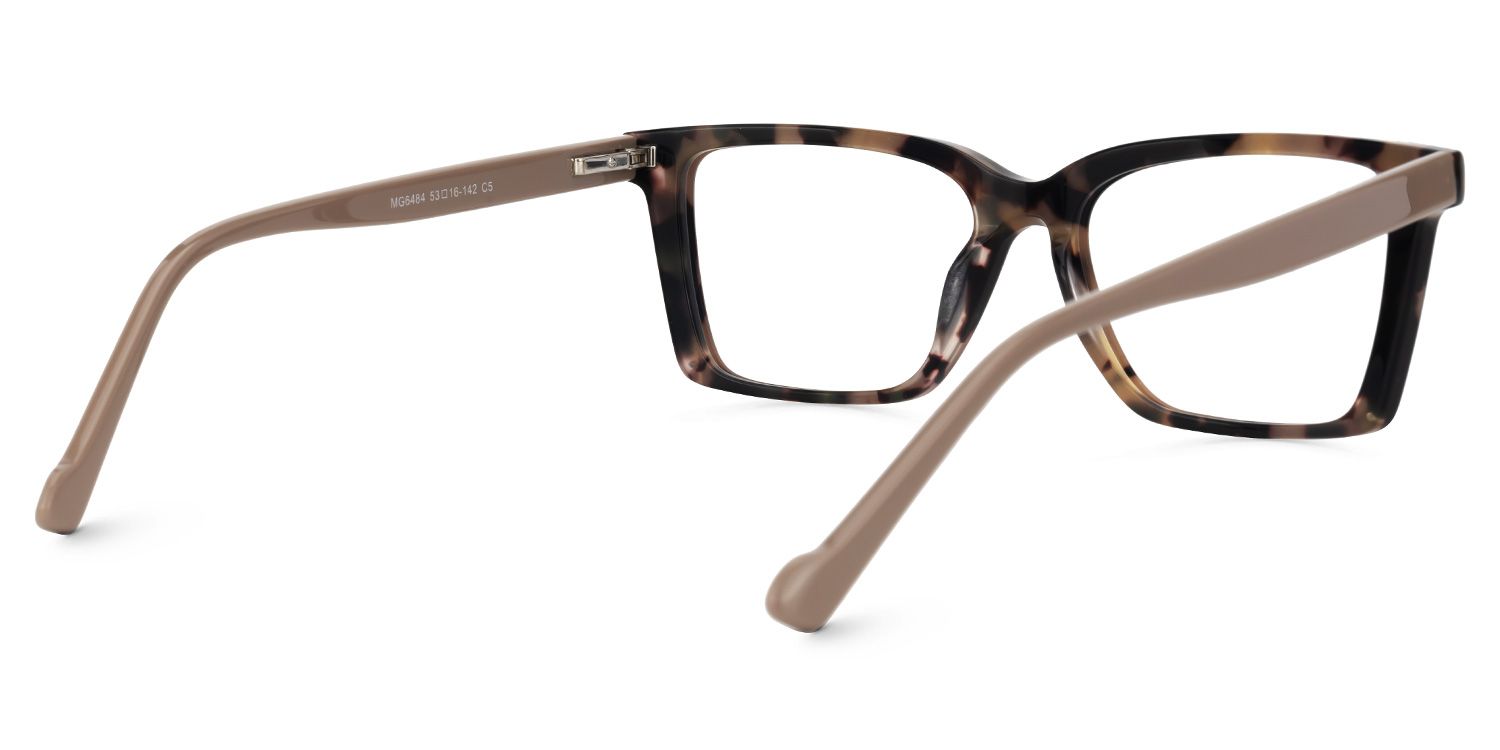 Fabunni - Rectangle Brown Eyeglasses | Vooglam Side View
