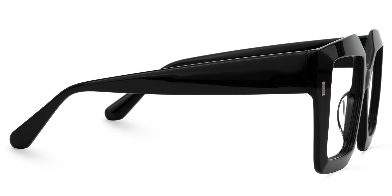 Faustine - Square Black Eyeglasses | Vooglam 4