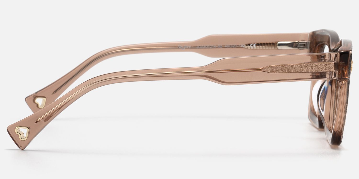 Ganya - Square Brown Eyeglasses | Vooglam Side View