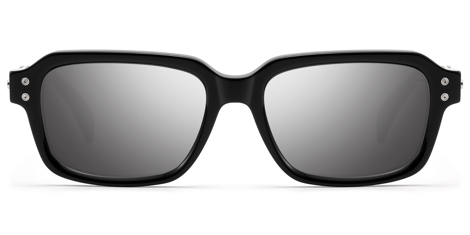 Frame Size of Anacortes - Mirrored Black Guitar Temple Shades | Vooglam