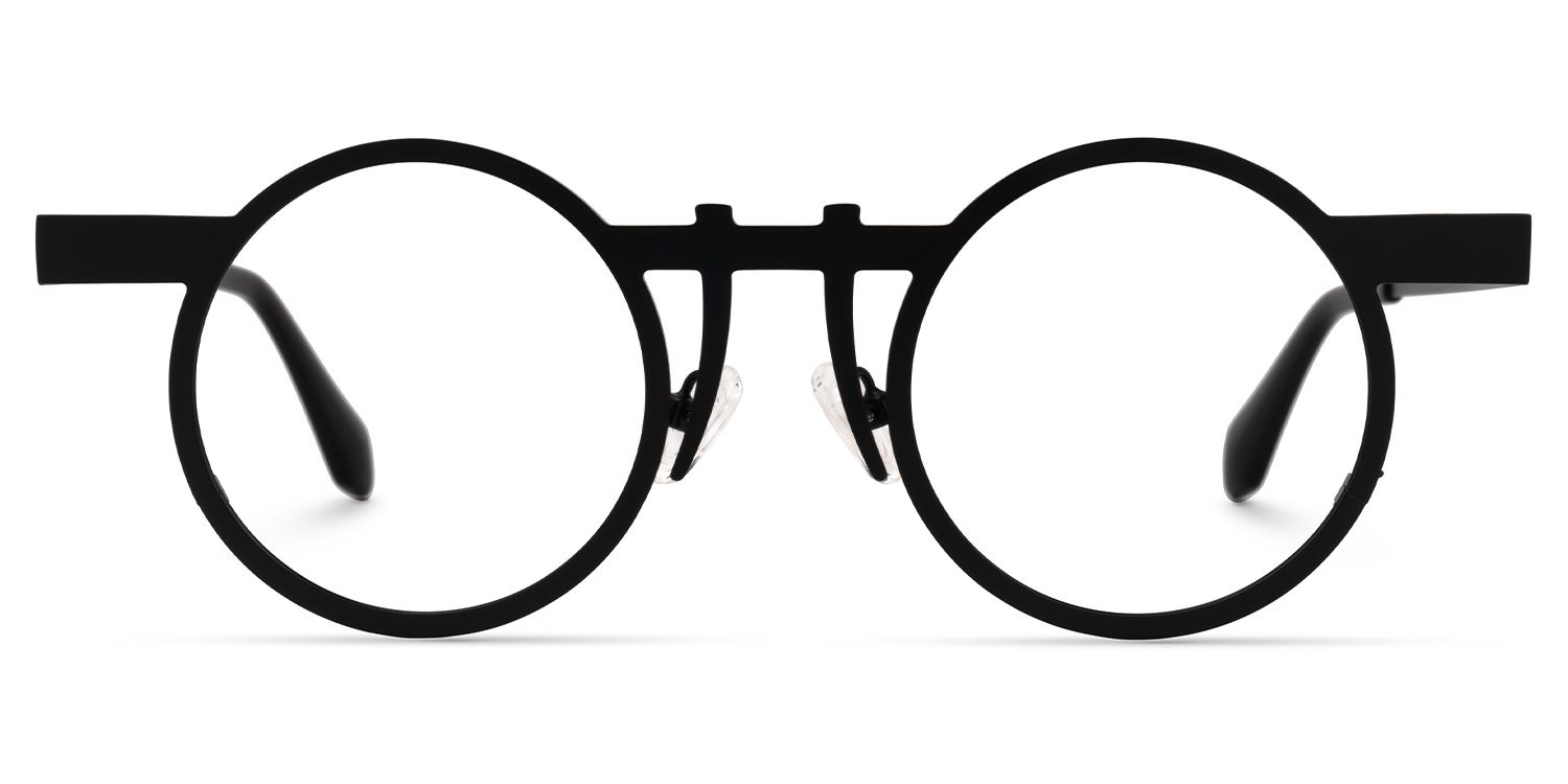 Adkins - Round Black Eyeglasses | Vooglam Angle View