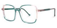 Delphina - Square Green Eyeglasses | Vooglam Front View