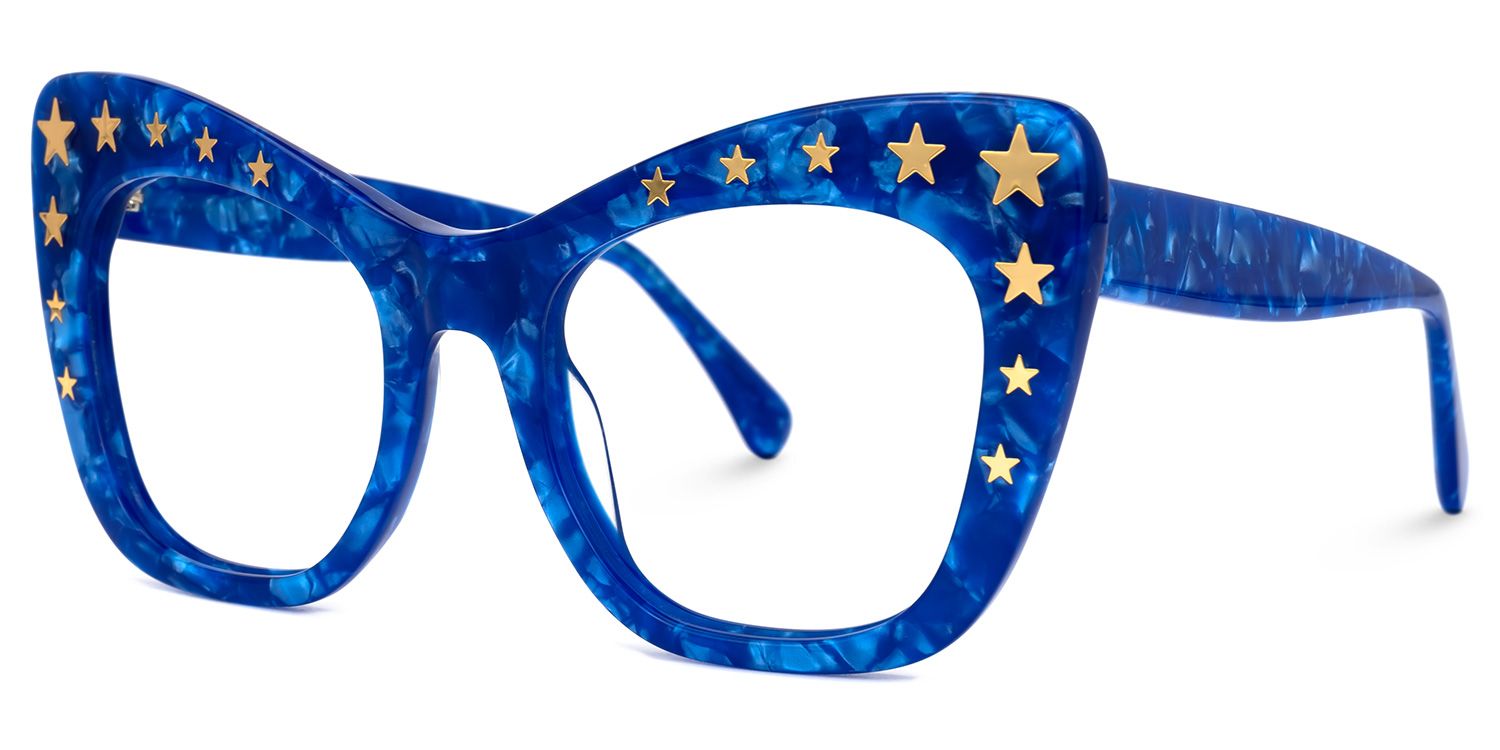 Adoracion - Butterfly Blue Eyeglasses | Vooglam Front View