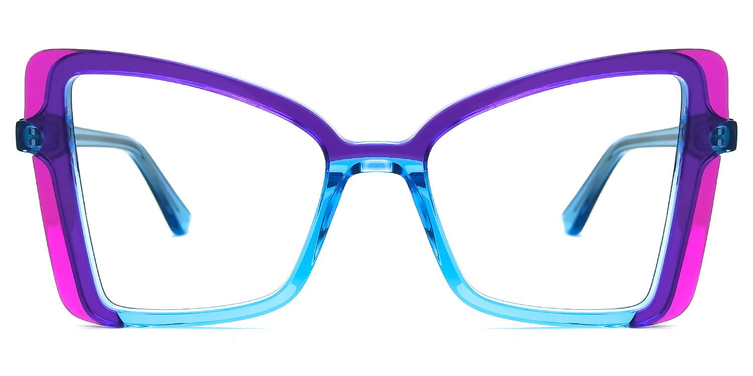 Jesica - Cat Eye Purple/Blue Eyeglasses | Vooglam Angle View
