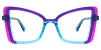 Jesica - Cat Eye Purple/Blue Eyeglasses | Vooglam Angle View