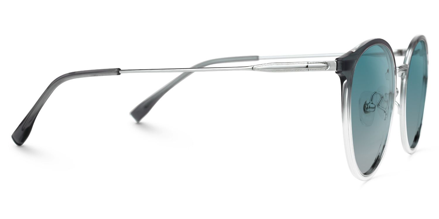Eady - Round Blue Sunglasses | Vooglam 4