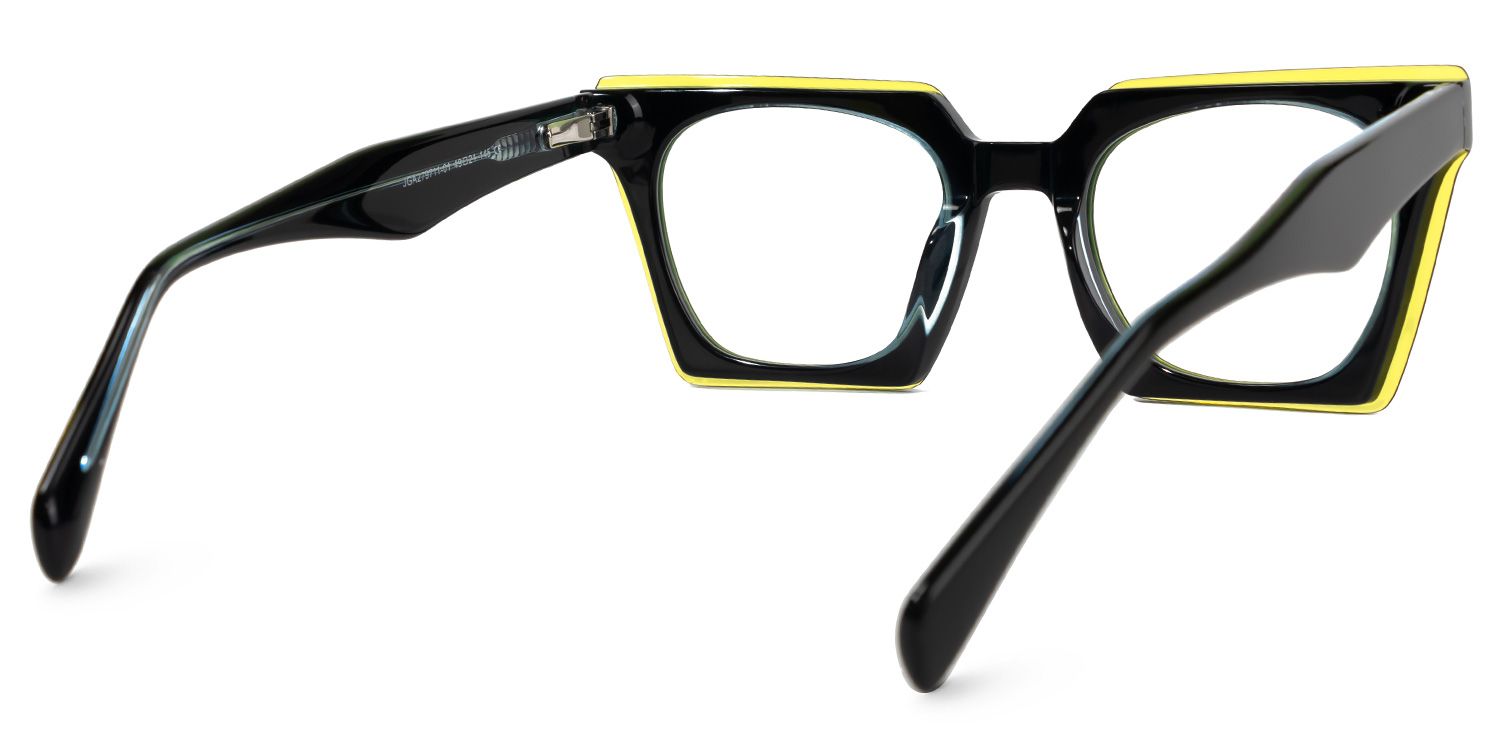 Karissa - Rectangle Black Eyeglasses | Vooglam Side View