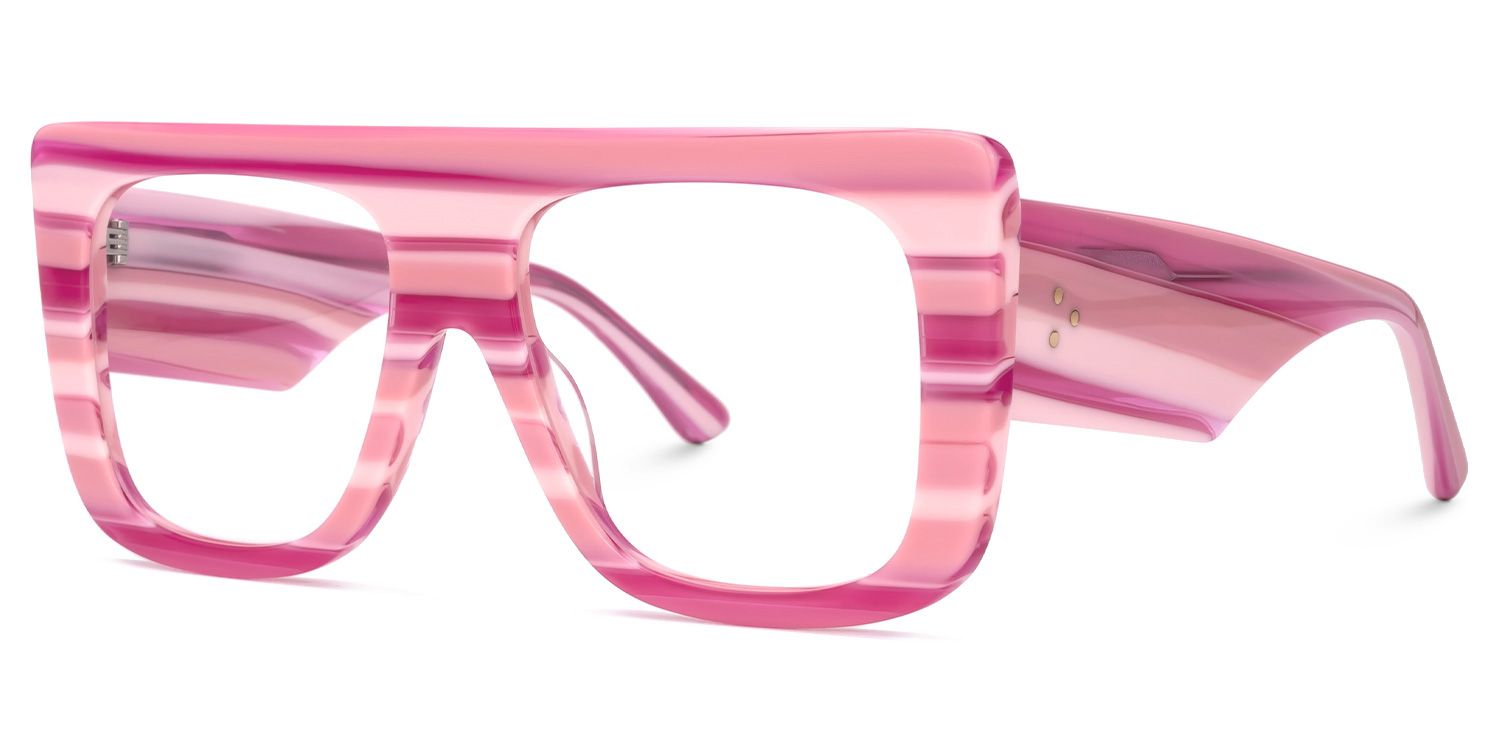 Halian - Aviator Pink Eyeglasses | Vooglam Front View