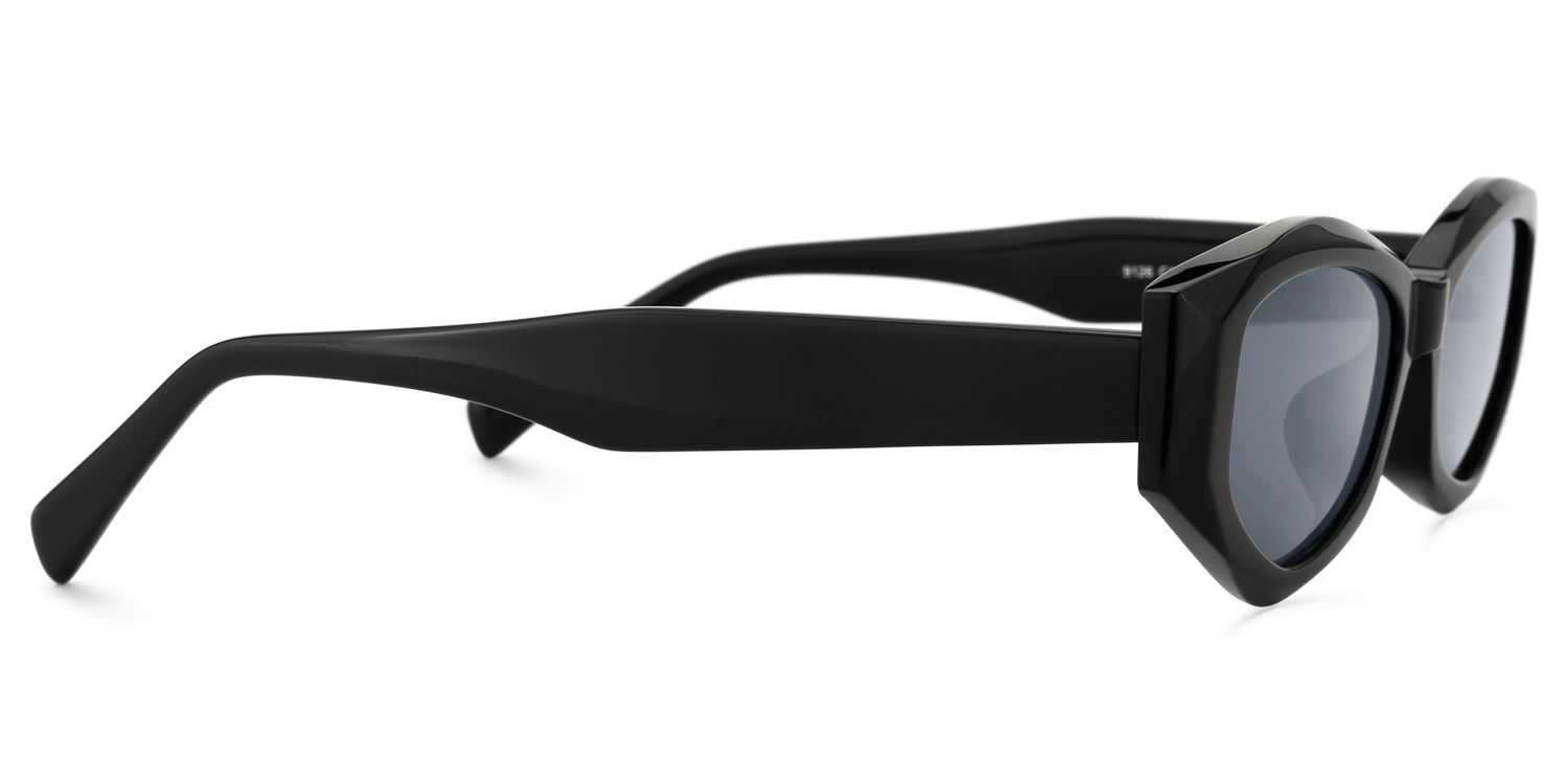 Unisex Black Geometric Sunglasses JWA03 GEOMETRIC SUNGLASSES IN BLACK in BLACK  main image 2