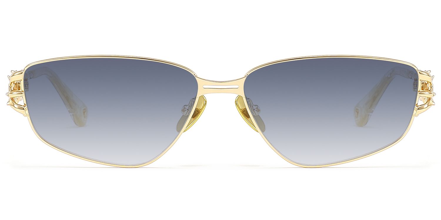Spine - Geometric Gold Sunglasses | Vooglam Product Details 1