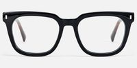 Vinyl - Square Black Eyeglasses | Vooglam Angle View