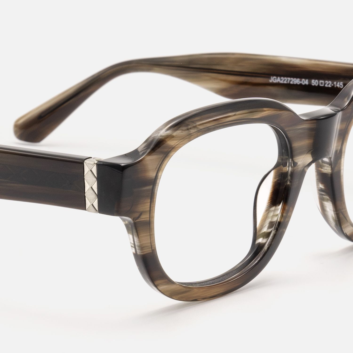 Eerie - Retro Brown Marble Wood Grain Glasses | Vooglam Design Details
