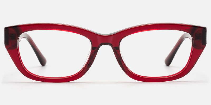 Riven - Bold Ruby Red Thick Cat Eye Frame | Vooglam