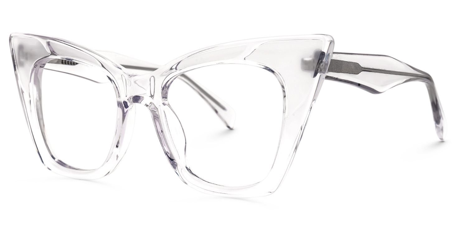 Aelius - Cat Eye Crystal Eyeglasses by Vooglam - Front View