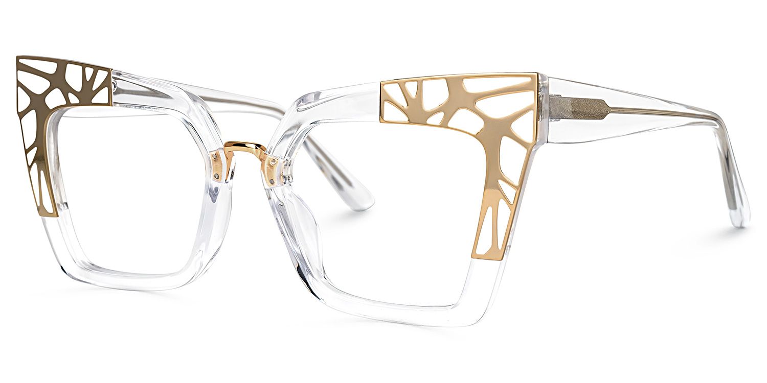 Dangela - Square Crystal Eyeglasses Front View