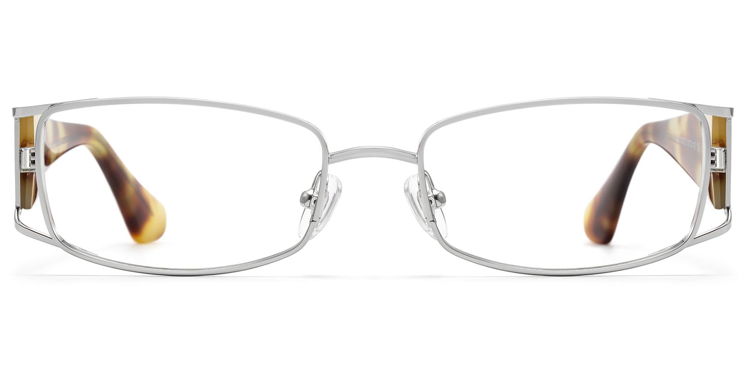 Wren - Nickel-Free Rectangle Silver Eyeglasses | Vooglam Product Details 1