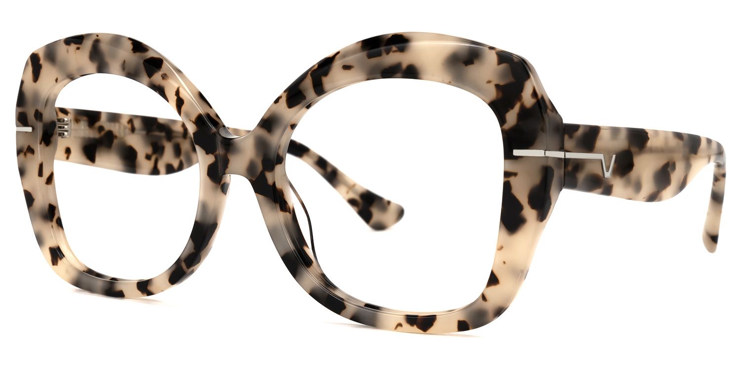 Ebonee - Cat Eye Tortoise Eyeglasses by Vooglam - Front View